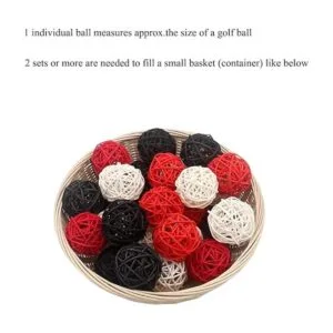 Juego de 15 bolas de mimbre decorativas pequeñas de 2_6