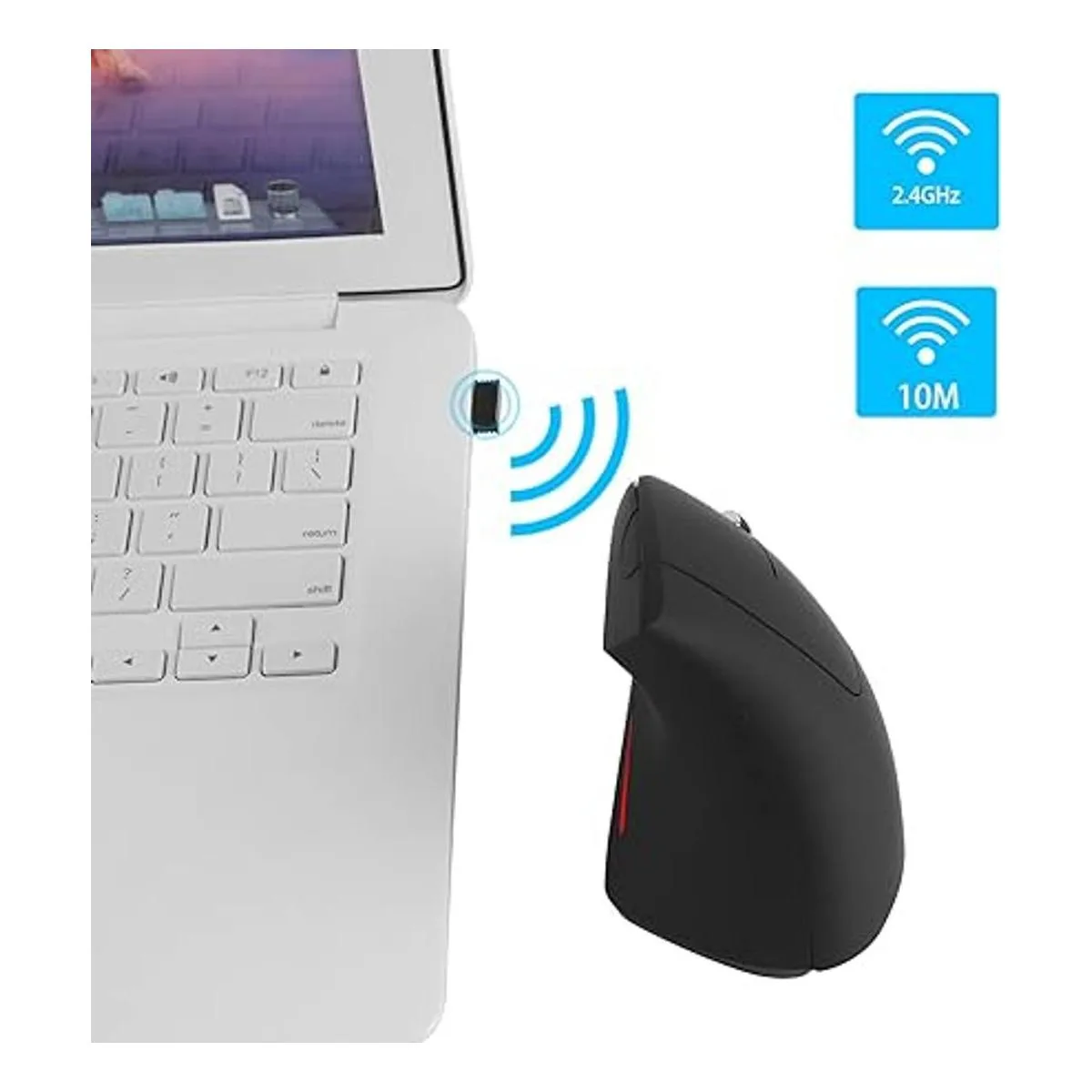 Ratón inalámbrico vertical ergonómico recargable ratones_2