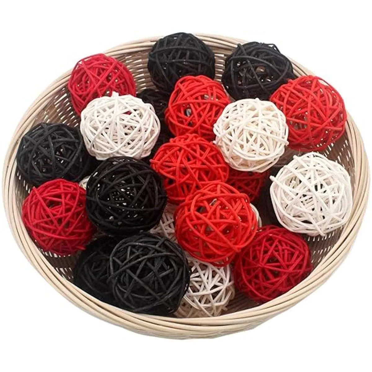 Juego de 15 bolas de mimbre decorativas pequeñas de 2_1
