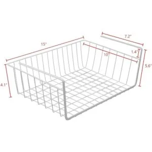 Tebery Paquete de 2 cestas de alambre blancas para colgar_2