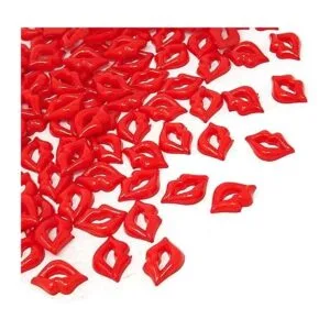 Honbay 100 piezas DIY Sexy Rojo Lip Accesorios Acrílico_5