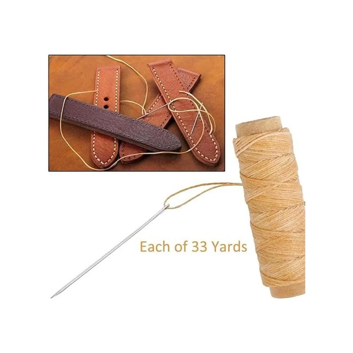 JANYUN Hilo plano encerado para coser de cuero 24_4