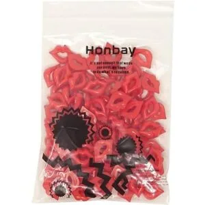 Honbay 100 piezas DIY Sexy Rojo Lip Accesorios Acrílico_7