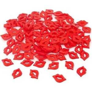 Honbay 100 piezas DIY Sexy Rojo Lip Accesorios Acrílico_6