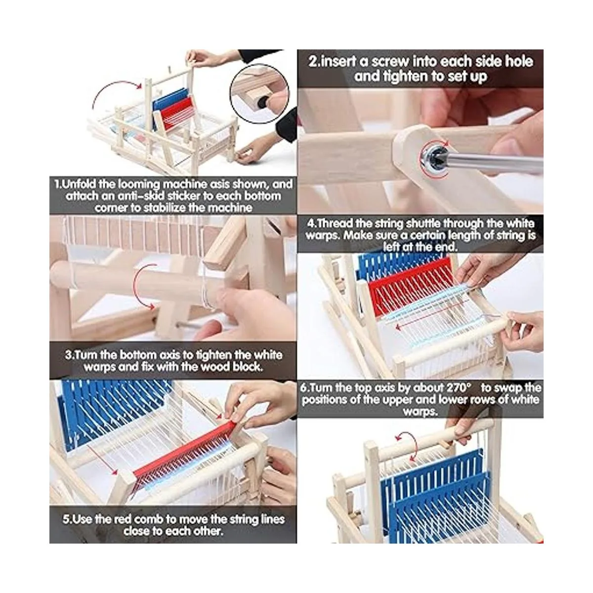Lavievert Telar de madera multimanualidades para tejer a_4