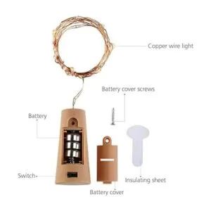 LoveNite Luces para botella de vino con corcho paquete de_3