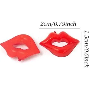 Honbay 100 piezas DIY Sexy Rojo Lip Accesorios Acrílico_2