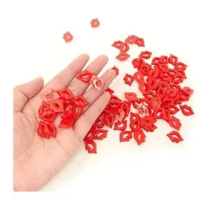 Honbay 100 piezas DIY Sexy Rojo Lip Accesorios Acrílico_4