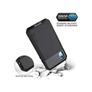 Lanhiem Funda de metal para iPhone XR resistente a los_4