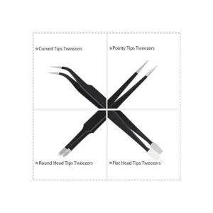 Juego de pinzas de precisión antiestáticas ESD con bolsa_4