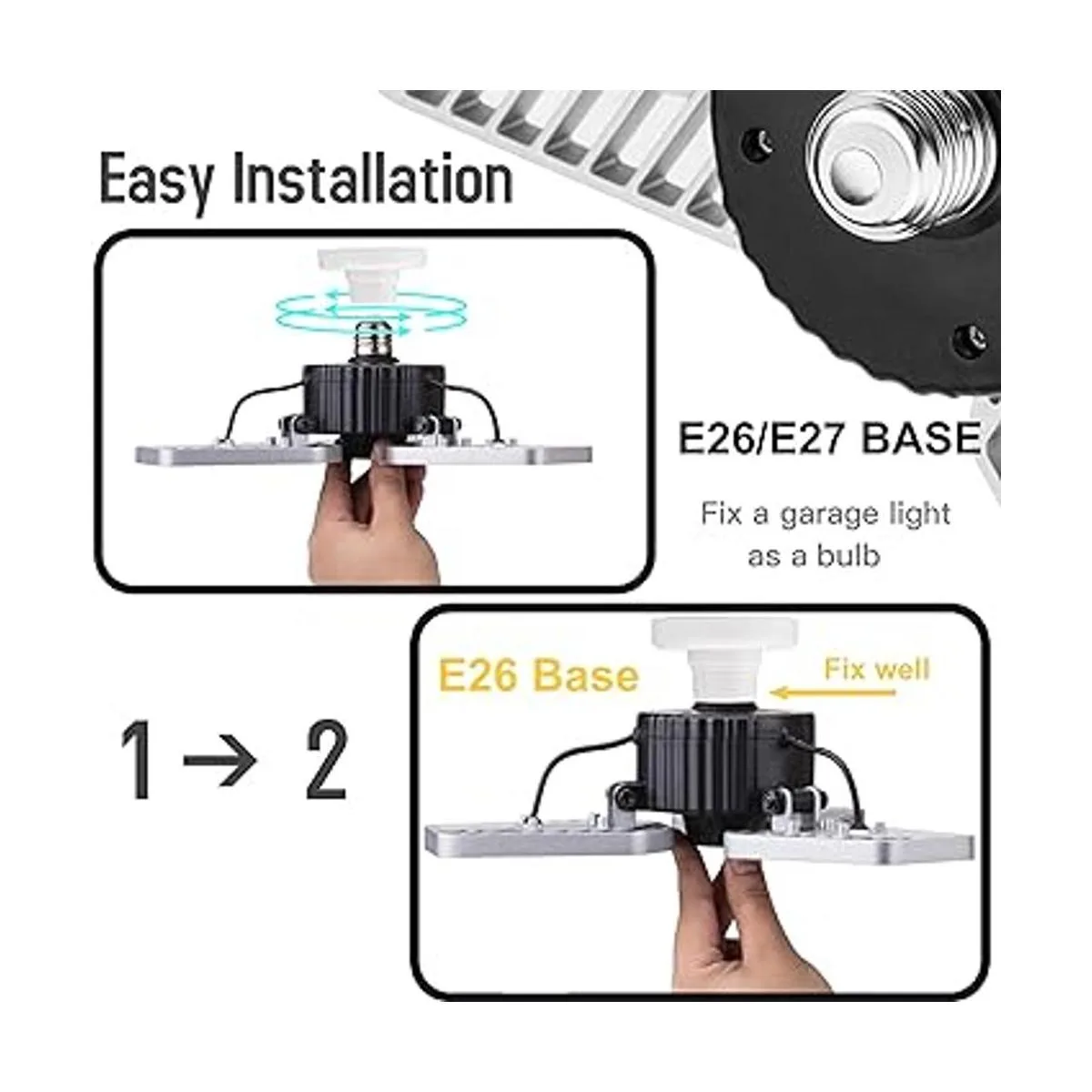 LZHOME Paquete de 2 luces LED de garaje 6500 lúmenes_5