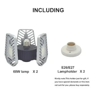 LZHOME Paquete de 2 luces LED de garaje 6500 lúmenes_4