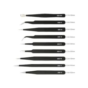 Juego de pinzas de precisión antiestáticas ESD con bolsa_2