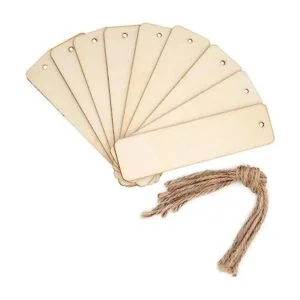 JANOU Manualidades rectangulares de madera DIY etiquetas_1