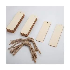 JANOU Manualidades rectangulares de madera DIY etiquetas_2