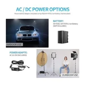 GVM Paquete de 2 kits de iluminación de video LED con_5