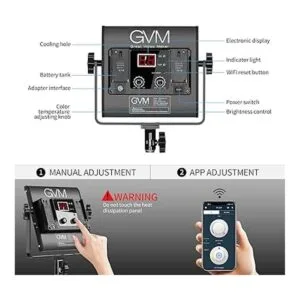 GVM Paquete de 2 kits de iluminación de video LED con_3