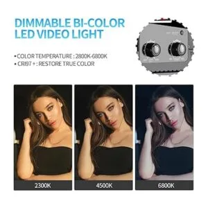 GVM Paquete de 2 kits de iluminación de video LED con_4
