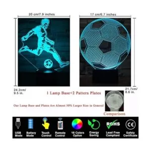 Juguete de luz nocturna de ilusión en 3D de fútbol 16_2