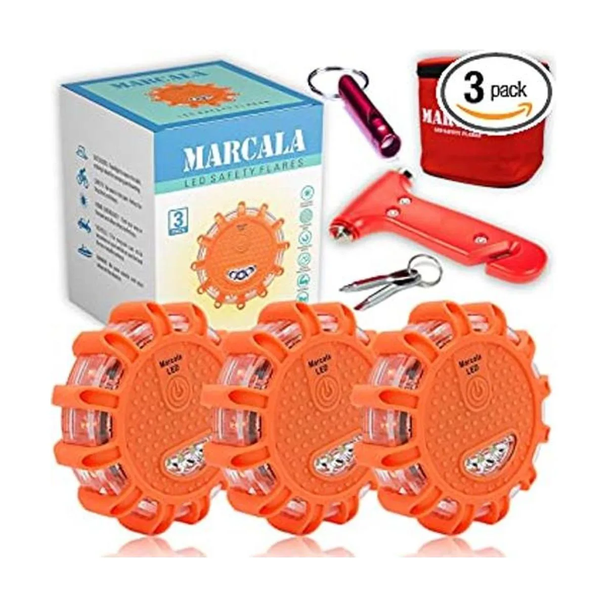 MARCALA Luces de emergencia LED para carretera paquete de_1