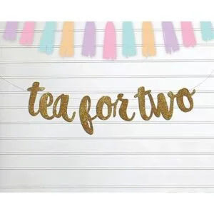 Letrero de guirnalda de té para dos banderines pancarta_2