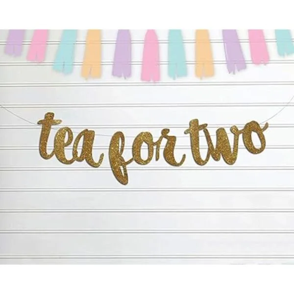 Letrero de guirnalda de té para dos banderines pancarta_2