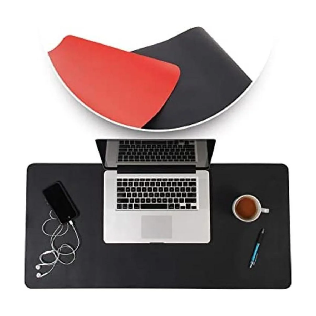 Tapete de escritorio negro y rojo de 17 x 36 pulgadas_1