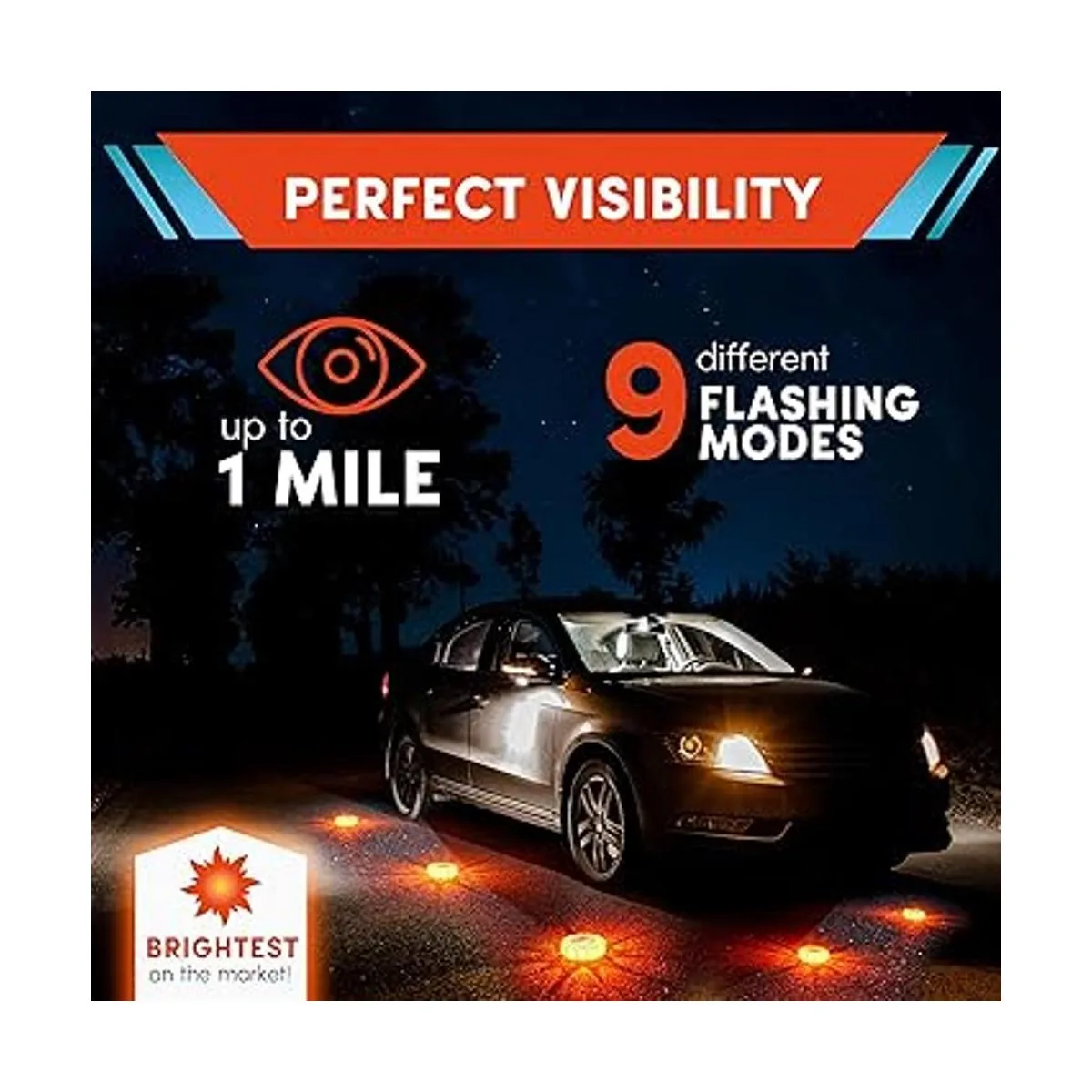 MARCALA Luces de emergencia LED para carretera paquete de_3