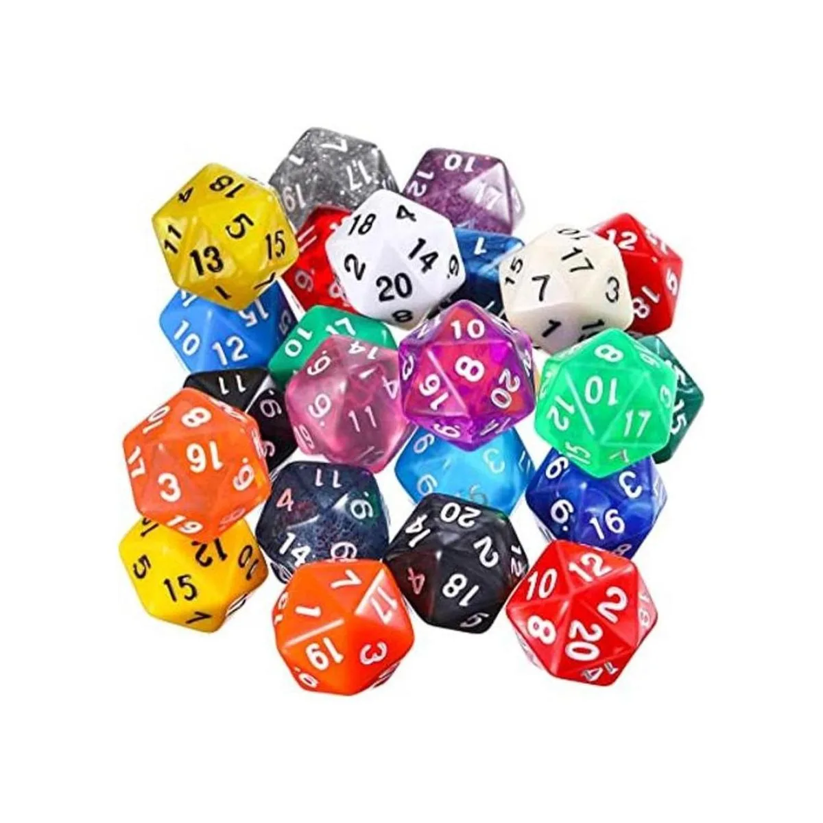 TecUnite Juego de dados poliédricos de 25 piezas con bolsa_1