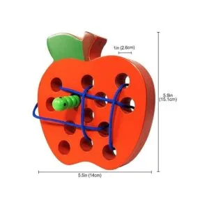 JCREN Juguetes de madera con cordones de manzana bloque_6