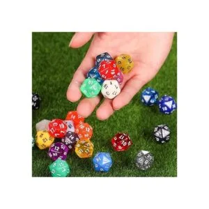 TecUnite Juego de dados poliédricos de 25 piezas con bolsa_2