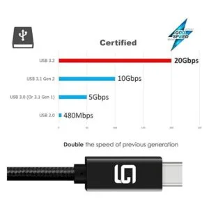 GodSpin USB C a USB C Cable 20 Gbps SuperSpeed_5