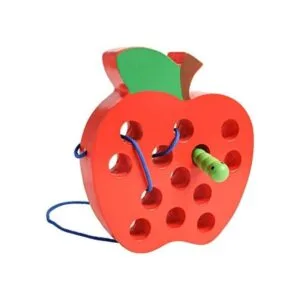 JCREN Juguetes de madera con cordones de manzana bloque_1