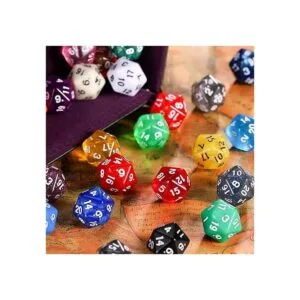 TecUnite Juego de dados poliédricos de 25 piezas con bolsa_3