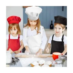 Chengu Juego de 6 delantales de sombrero de chef para_6