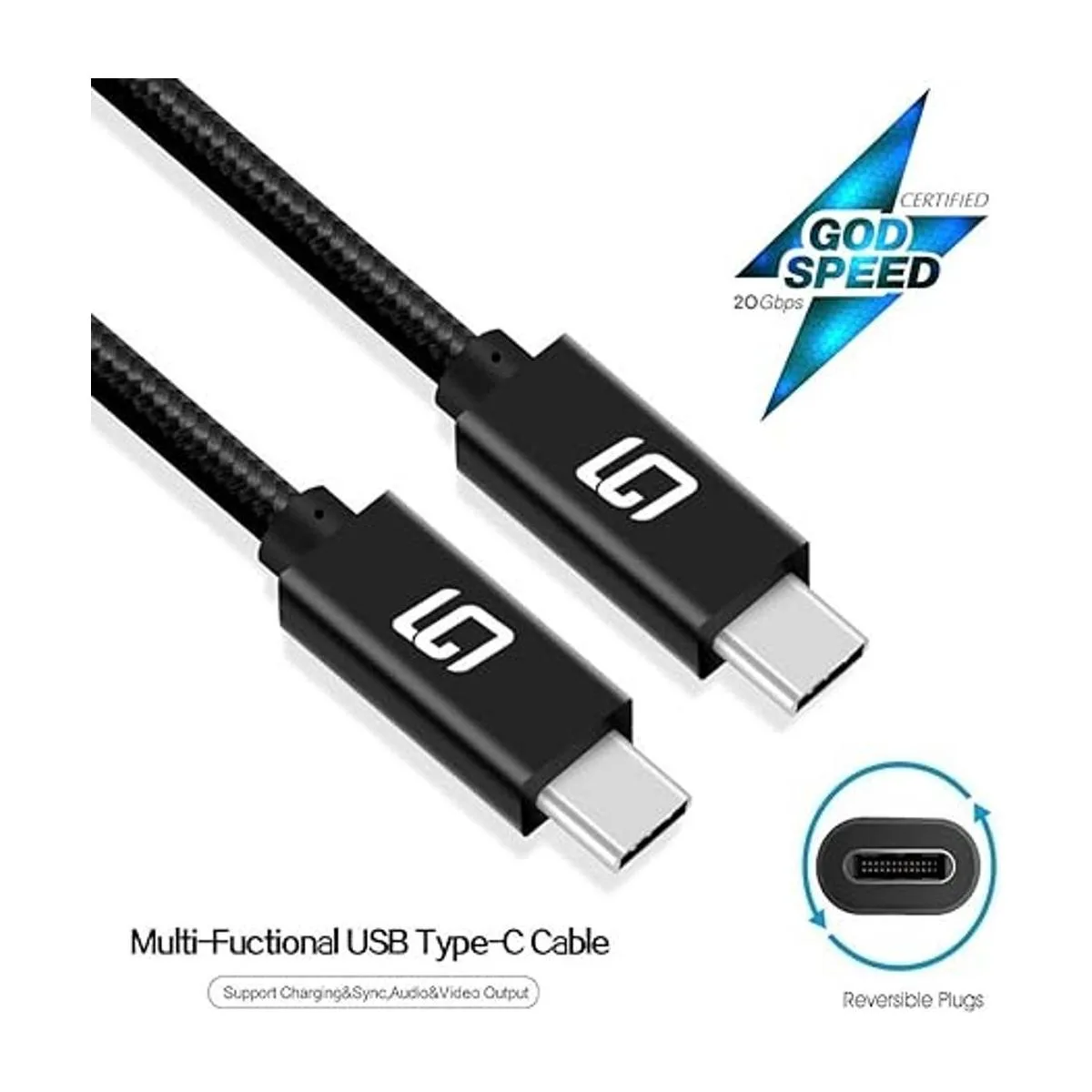 GodSpin USB C a USB C Cable 20 Gbps SuperSpeed_2