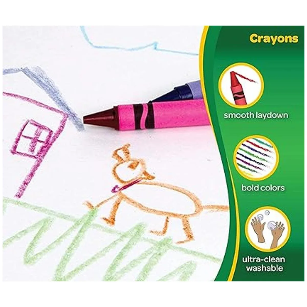 Crayola Crayones lavables de 64 quilates juego de_4