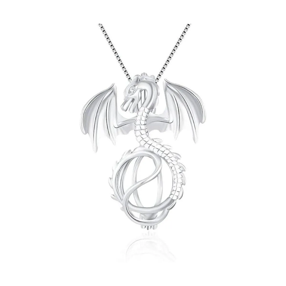 LGSY Colgantes de jaula de perlas de dragón de plata de_1