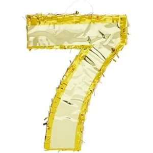 Pinata de lámina dorada número 7 para decoraciones de_6
