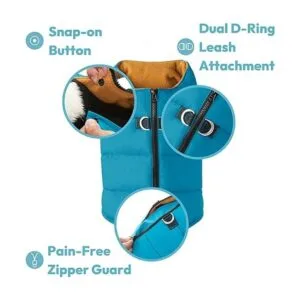 Gooby Chaleco acolchado para perro chaleco cálido con_5