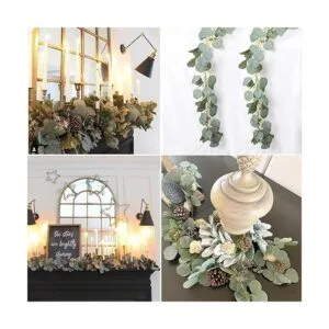 Artiflr Guirnalda de eucalipto artificial de seda_4