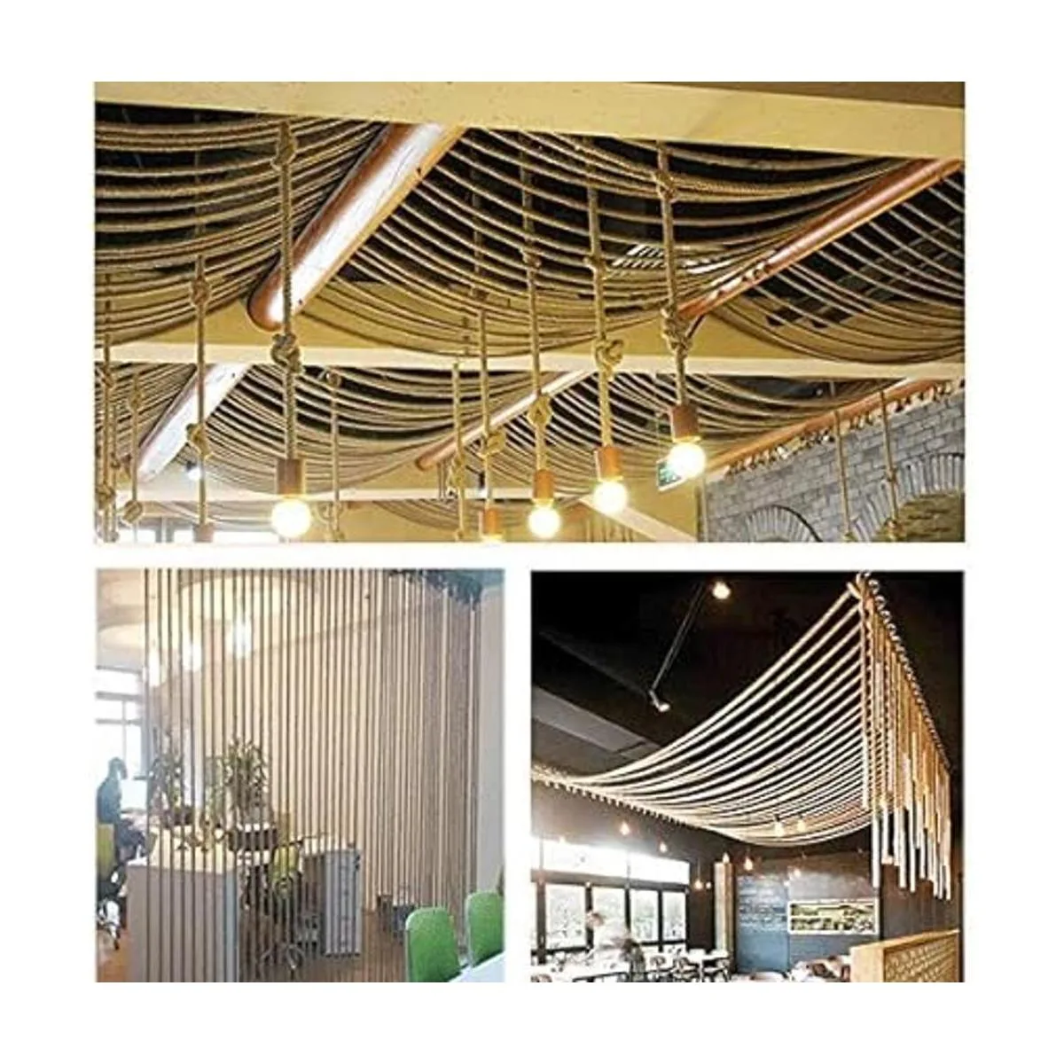 Cuerda de cáñamo natural de 50 pies x 1 pulgada cuerda de_7