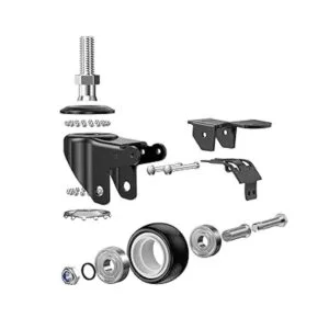 Ruedas de vástago DICASAL frenos dobles negro PU Imperial_2