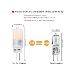 Bombilla LED G4 de 2 W ACDC 12 V blanco cálido 2700 K G4_3