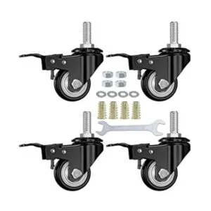 Ruedas de vástago DICASAL frenos dobles negro PU Imperial_1