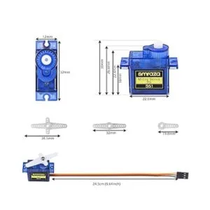Smraza SG90 9G Micro Servo Metal Kit de motor engranado_4