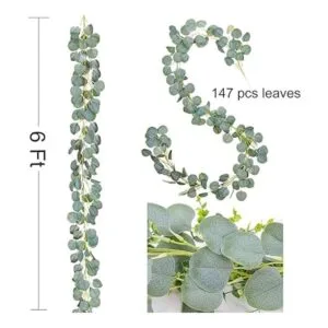 Artiflr Guirnalda de eucalipto artificial de seda_3