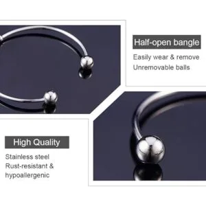 PH PandaHall 20 pulseras abiertas de acero inoxidable para_4