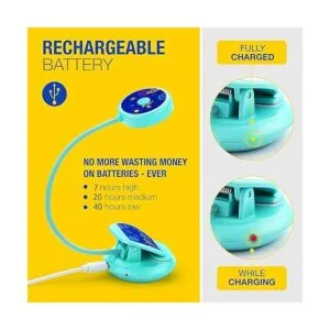 Cute Recargable 4 LED 3000K Cuidado de Ojos Luz Libro_4