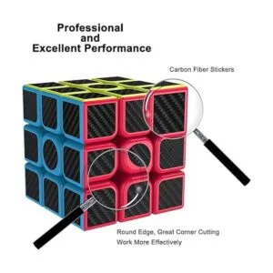 Speed Cube Adhesivo mágico de fibra de carbono de 3 x 3 x_4